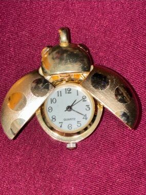 Gold Ladybug Pendant Watch for Necklace – Women's Quartz Locket
